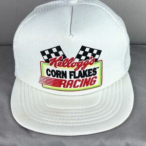 Vintage Kelloggs NASCAR Racing Trucker Snapback Hat Corn Flakes One Size 1992